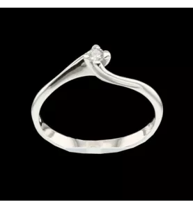 Bague Solitaire Or gris