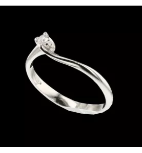 Bague Solitaire Or gris