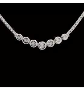 Collana oro grigio diamanti