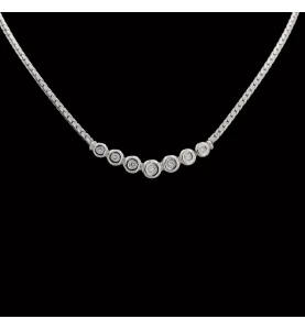 Collana oro grigio diamanti