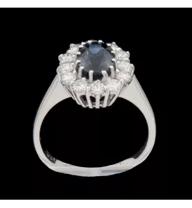 BAGUE MARQUISE SAPHIR DIAMANTS