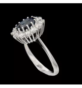 BAGUE MARQUISE SAPHIR DIAMANTS