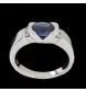 Bague or gris diamants et saphir