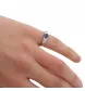Bague or gris diamants et saphir
