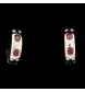 BOUCLES D'OREILLES 2 ORS RUBIS DIAMANTS