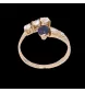 Bague or jaune saphir et pierres synthétiques