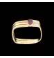 Quadratischer Ring Gelbgold-Turmalin
