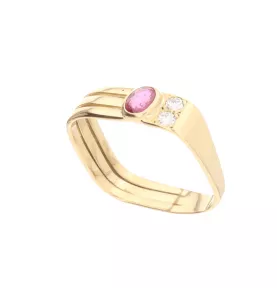 Bague carré or jaune tourmaline