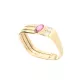 Quadratischer Ring Gelbgold-Turmalin