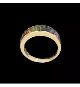 Bague or jaune tutti frutti