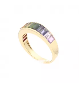 Bague or jaune tutti frutti