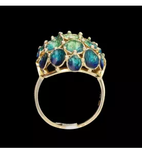 Anello in oro giallo e smalto