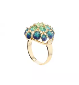 Anello in oro giallo e smalto
