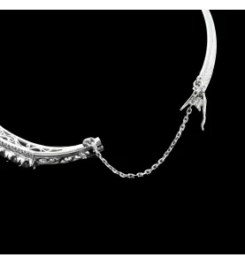 Bracelet Or gris Saphirs Diamants
