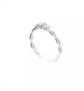 Anello in oro bianco 3 diamanti
