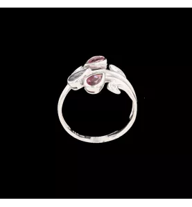 Bague fleur or gris