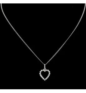 Collana pendente cuore e diamanti