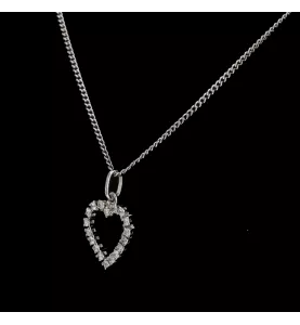 Heart pendant necklace and diamonds
