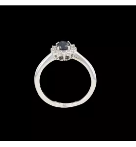 COROLLE SAPHIR DIAMANTS OR GRIS