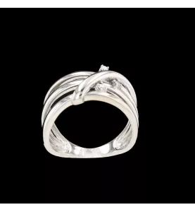 ANELLO CRAVATTE CON DIAMANTI IN ORO BIANCO