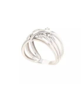 ANELLO CRAVATTE CON DIAMANTI IN ORO BIANCO