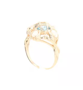 Ring aus Gelbgold Opale und Topas