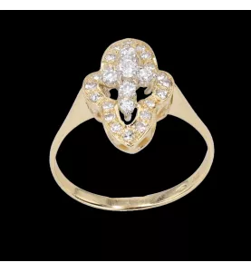 Anello con diamanti in oro giallo