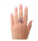 ANELLO DIAMANTI RUBINO ORO BIANCO