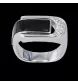 Bague or gris et Onyx
