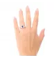 Bague or gris saphir et diamants