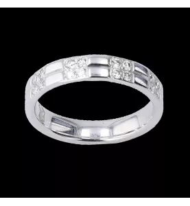 Bague or gris 16 diamants