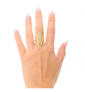 Anello in oro giallo stile orientale