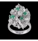 Anello Cocktail Vintage Diamonds Emerald