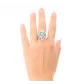 Bague Cocktail Vintage Diamants Emeraudes
