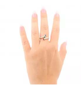Bague or jaune rubis saphir emeraude