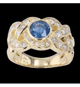 Bague saphir et diamants