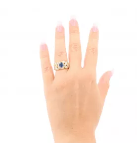 Bague saphir et diamants