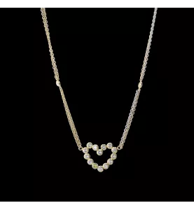 Necklace Heart Yellow Gold Diamonds