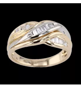 Ring 3 Gold Diamonds Princesses