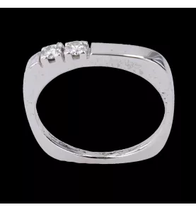 Anello Oro Bianco 2 diamanti