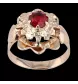 Bague vintage or rose et Rubis