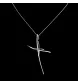 Necklace pendant cross in white gold