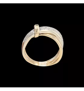 Bague lien or jaune  et diamants