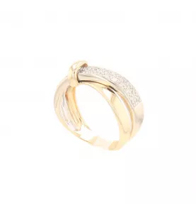 Bague lien or jaune  et diamants