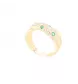 Bague or jaune émeraudes et diamants