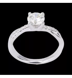 Solitaire Or gris 0.90 carats