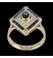 Bague Losange Or Diamants Saphirs