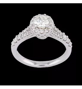 ANELLO IN ORO BIANCO DIAMANTI 0.46 CARATI