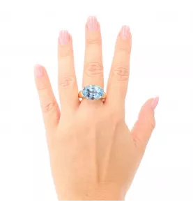Ring aus Gelbgold Topaz T53