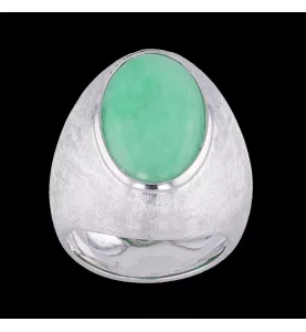 Bague en or gris jadéite